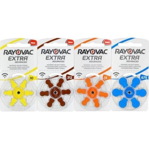 Lot 60PCS RAYOVAC EXTRA Zinc Air Battery A10 PR70/A13 PR48/A312 PR41/A675 PR44 High Performance BTE Hearing Aid Batteries