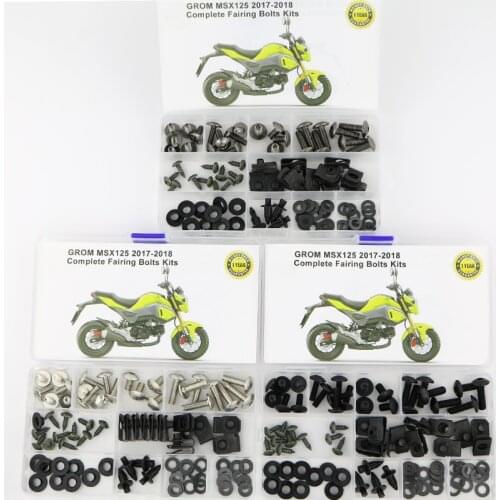 Fit For HONDA GROM MSX125 2017 2018 Motorcycle Covering Full Fairing Bolts Kit Screws Fairing Clips Nuts Steel