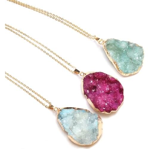 Natural Stone Pendants Nckalace Irregular Agated Pendant Charms for Jewelry Necklace Accessories Gift for Women 30x40-35x45mm