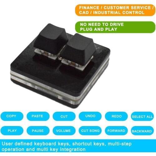 2-key Custom Keyboard Programmable Keyboard Macro Keyboard Game Mechanical Keyboard Shortcuts Custom Game Accessories
