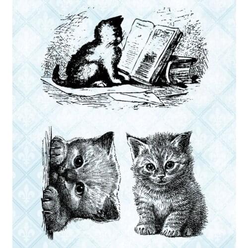 Background cat Clear Stamp for Scrapbooking Transparent Silicone Rubber DIY Photo Album Decor 0528