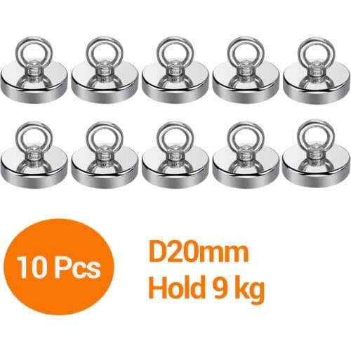 Strong Neodymium Magnet Search Magnetic hook D20 mm Super Power Salvage Fishing Magnetic Stell Cup Holder Fishing Magnet Search