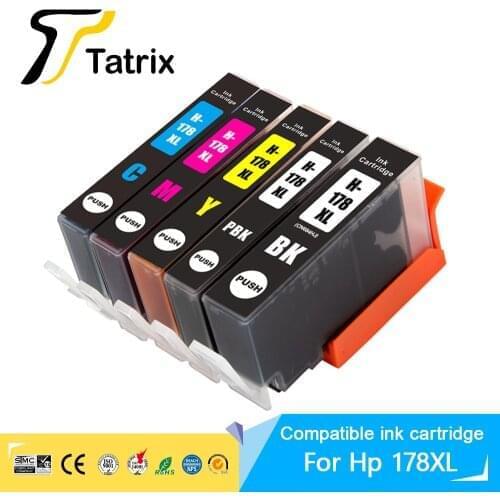 Tatrix 5PK HP178XL HP178 Ink Cartridge For HP 178 XL For HP Photosmart C6380 C6300 C5300 C5383 C5380 C6383 B109a B110a B210a