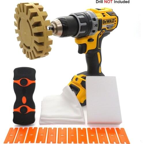 Heavy Duty Rubber Eraser Wheel 3.5''4” Inch Pad & Adapter - Pinstripe, Adhesive Remover, Vinyl Decal, Graphics Removal Tool