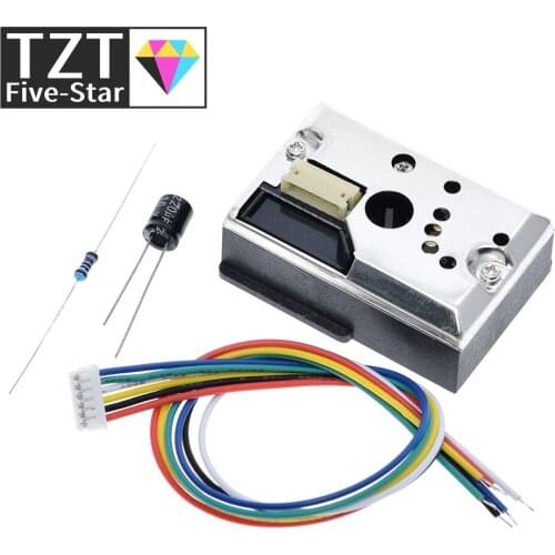 TZT GP2Y1014AU0F Compact Optical Dust Sensor Compatible GP2Y1010AU0F GP2Y1010AUOF Smoke Particle Sensor With Cable