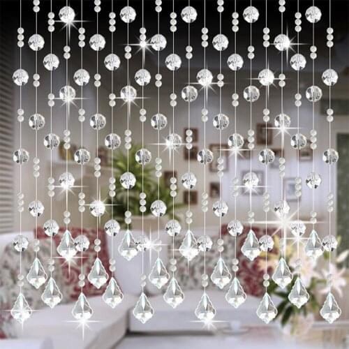 High-quality Luxury Glass Beads Curtain Door String Tassel Curtain Wedding Divider Panel Room Decor Novel Home Wedding Decor #p5