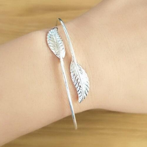 High Quality Exquisite Silver Plated Leaf Charm Bracelets & Bangles For Women Wedding Adjustable Bracelet Pulseira Feminina