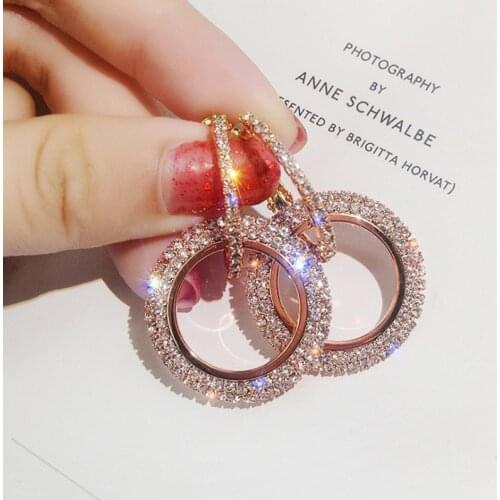 1Pair Fashion Elegant Round Earrings Round Pendant Earrings Womens Jewelry