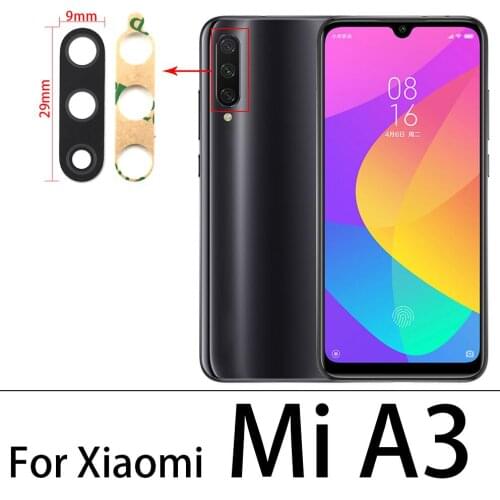 100 Pcs ， Mi A3 Back Camera Glass Lens For Xiaomi Mi A2 lite A1 A2 A3 Rear Camera Lens Glass With Glue