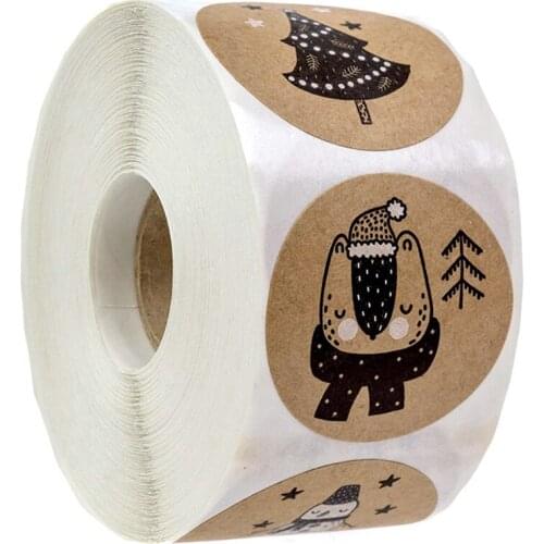 1000Pcs 6 Designs Christmas Theme Seal Labels Stickers for DIY Gift Baking Package Envelope Stationery Decoration