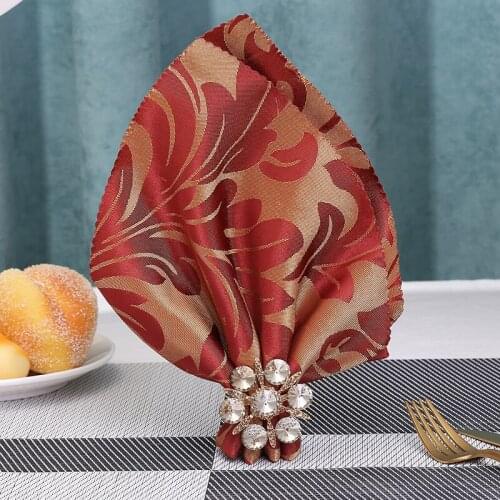 12/PCS high-end napkin buckle creative diamond-encrusted western napkin ring