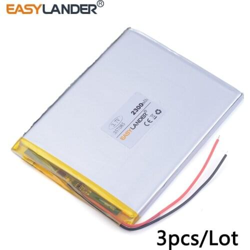 3pcs /Lot 3.7v lithium Li ion polymer rechargeable battery 357085 2300mAh can be customized wholesale Tablet pc MID IPAQ Power
