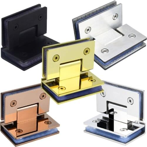 304 Stainless Steel 90 Degrees Screen Frameless Glass To Glass Hinge Shower Enclosure Black Gold Bronze Red Rose Mirror