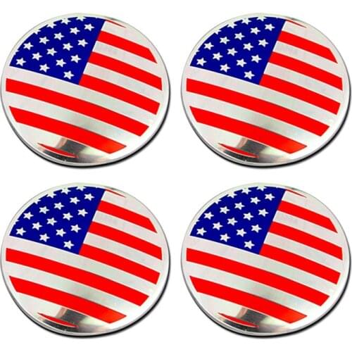 4pcs/set Alloy Car Wheel Center Hub Caps Sticker 56mm United States of America Flag Emblem Car Stickers And Decals Accessories