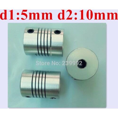 4pcs/lot 5x10mm flexible coupling shaft couplings OD19mm*25mm flexible shaft 5mm 10mm for cnc parts stepper motor