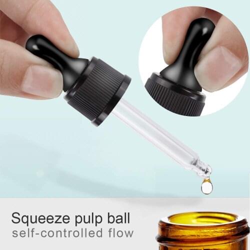 5ml-100ml 18MM 18/410 black/white childproof/Tamper Evident/pressure screw pipette Dropper Cap white/black bulb glass dropper
