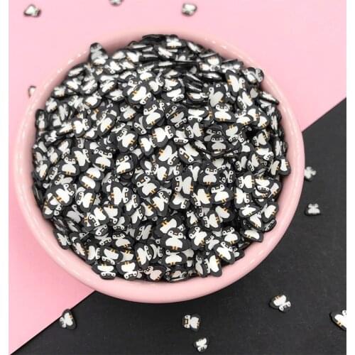 50g/lot Hot Clay Sprinkles For Crafts Cartoon Penguin Polymer Clay Slices DIY Craft Making Decals Kit Nail Art Accessories 5mm