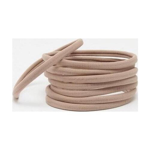 Hot 5000pcs Khaki Nylon headband bulk nylon One Size Fits most Nylon Headband Kids Skinny Very Stretchy