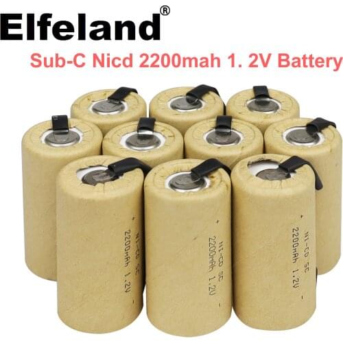 SC 1.2V screwdriver electric drill SC battery 1.2V 2200mah Sub C Ni-Cd rechargeable battery, with Tab power tool NiCd SUBC batte