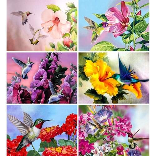 5D DIY Diamond Embroidery Birds and Flowers Diamond Painting Full Square Cross Stitch Kit Mosaic Art Picture of Rhinestones Gift