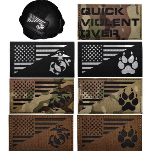 US Army Reflective Patch Armband Badge Eagle Paw Special Force Quick Violent Over Sewing Applique Tactical Patches