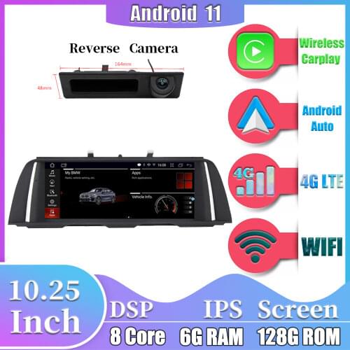 6+128GB CARPLAY Android 10.0 Car Radio Stereo Player GPS Navigation For BMW 5 Series F10 F11 2009-2017 NBT CIC System