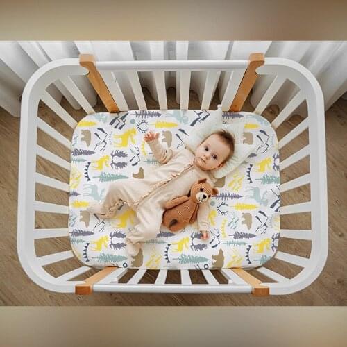 Childrens sheets, polyester cotton bedspread, newborn baby bedding, cartoon crib, playard bedding newborn baby accessories 2021