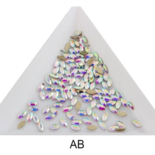 2X4mm Horse eye Shape Nail Art Rhinestone Crystal Gems Shiny Stones Charm Glass DIY Decorations Accessories