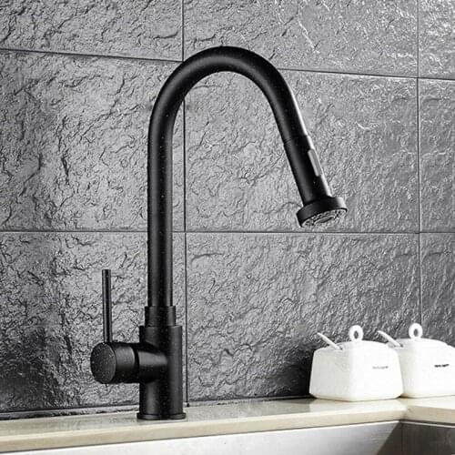 Kitchen Vidric Faucet pull Out faucets basin faucet Black Quartz With White Dot bathroom a mixer tap faucet two way spray