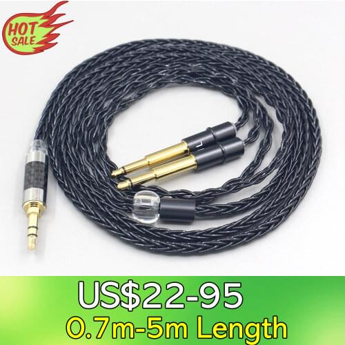 LN007703 6.5mm 2.5mm 4.4mm XLR 8 Core Silver Plated Black Earphone Cable For Meze 99 Classics NEO NOIR Headset Headphone