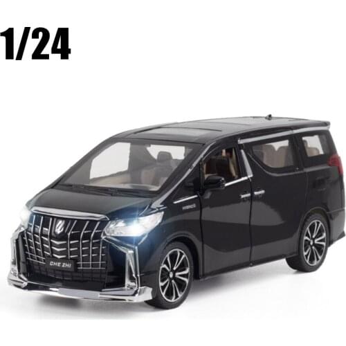 1:24 Toyota Alphard MPV Alloy Car Model Diecast With Pull Back Music Collectibles For Kids Boys Toys Free Shipping