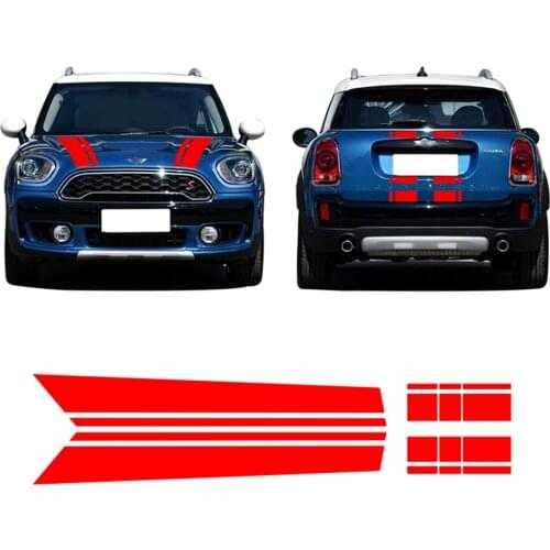 Car Trunk Sticker Decal Front Head Hood Stripe Sticker For MINI Cooper JCW R55 R56 R60 R61 F54 F55 F56 F60 Countryman Hatchback