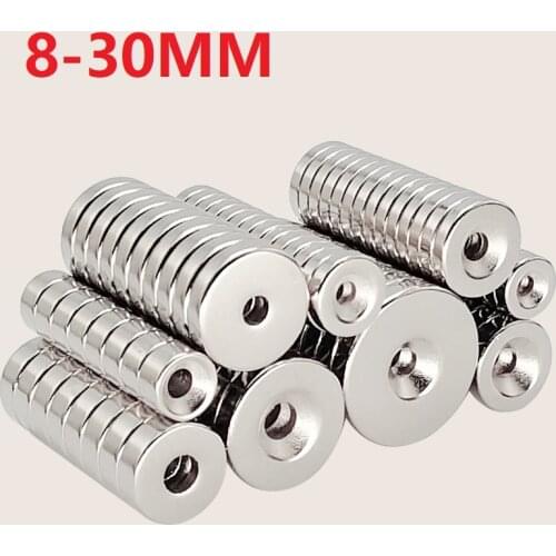 8-30MM Fridge neodymium Magnet Round with Screw Holes High Strength Powerful NdFeB Countersunk Ring magnet