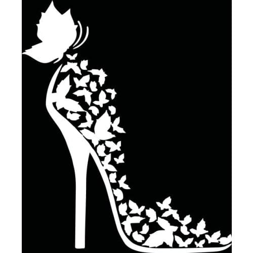 New 1 Pcs Car-styling Sticker Flower Butterfly High-heeled Shoes Car Decal Beauty Body Subsidies Auto Light Decoration