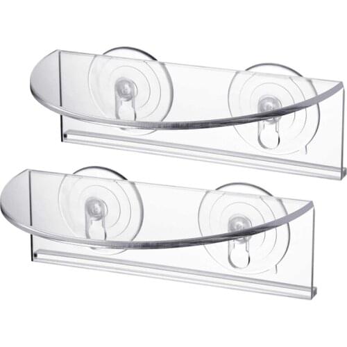 New 2 Pcs Ledge Suction Cup Window Shelf Acrylic Plant Window Shelf Plant Shelf for Creating Indoor Plants Garden on Window