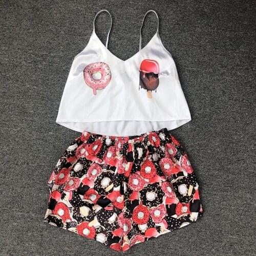 New Sexy Pijamas Women Pajama Set Silk Home Suit Animal Print V Neck Pyjama Woman Strao Loose Sleepwear