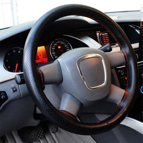 Car Steering Wheel Braid Cover Needles And Thread Artificial Leather Car Covers Suite 7 Color DIY Texture Soft Auto Accessories