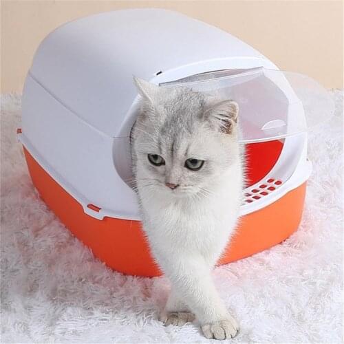 Pet Toilet Bedpan Anti Splash Cats Litter Box Cat Dog Tray With Scoop Kitten Dog Clean Toilette Home Plastic Sand Box Supplies