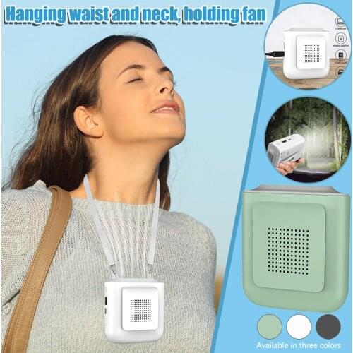 Portable Mini Waist Clipping Handheld Fan Usb Rechargeable Battery Desktop Ventilating Fan With Hanging String Fans#G