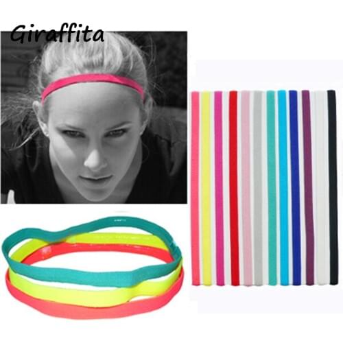 Giraffita 9 colors Women Men yoga hair bands Sports Headband Anti-slip Elastic Rubber Sweatband Football Yoga biking