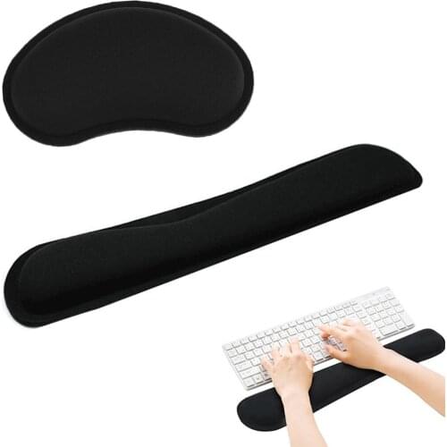Durable Memory Foam Set Nonslip Mouse Wrist Support/ Keyboard Wrist Rest for Office Computer In Stock