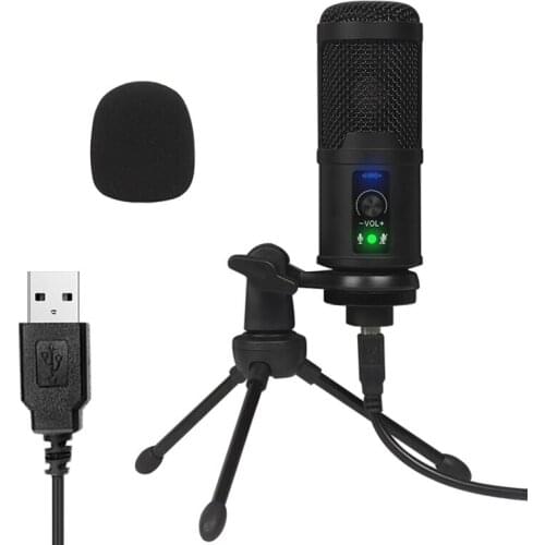 Profession Studio USB Microphone Karaoke Singing Laptop Recording Condenser Microphone for PC Computer Gaming Stream Mic