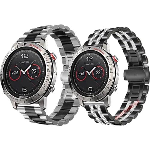 22mm Stainless Steel watchband for Garmin Active vivoactive 4 Metal Strap wrist band for Garmin fenix chronos wristband Bracelet