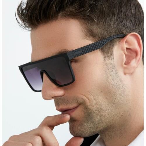 LAMOFUR Sunglasses Unisex Square Vintage Sun Glasses Famous Brand Sunglases One Lens Sunglasses Oculos Feminino for Men 32090