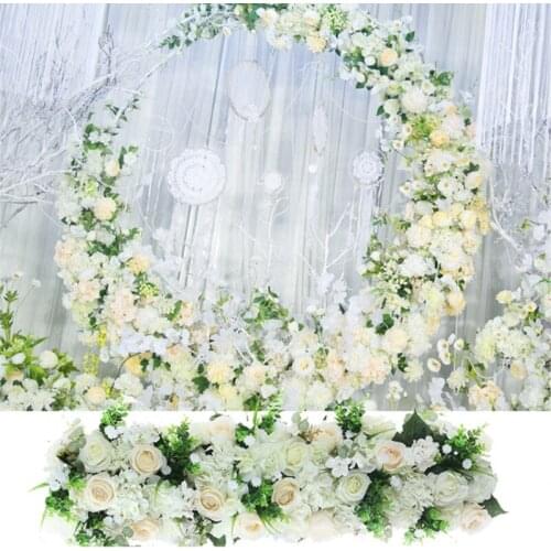 Wedding Pavillion rose artifical Flowers strips White Wedding canopy flower decoration Event Props 3M x 30cm