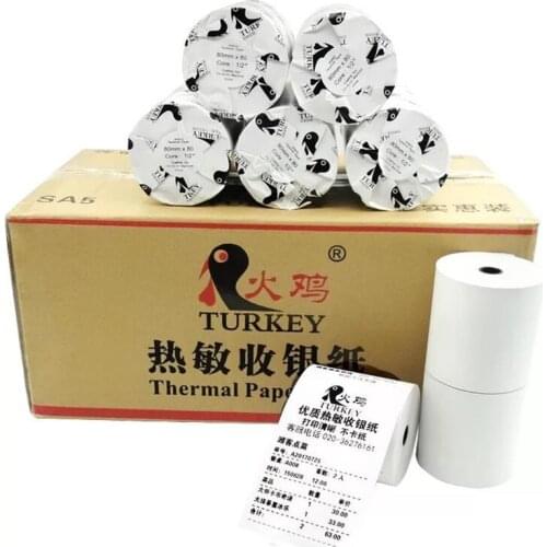 Thermal paper 80 x 60 mm (30 rolls /pack) cash register paper till rolls