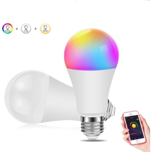 Wifi Smart LED Bulb 15W RGB Color Changing Light Dimmable LED Lamp Work with Alexa Google Voice Control