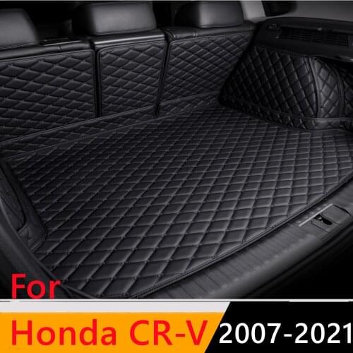 Sinjayer Waterproof Highly Covered Car Trunk Mat Tail Boot Pad Carpet Cover High Side Cargo Liner For Honda CR-V CRV 2007-2021
