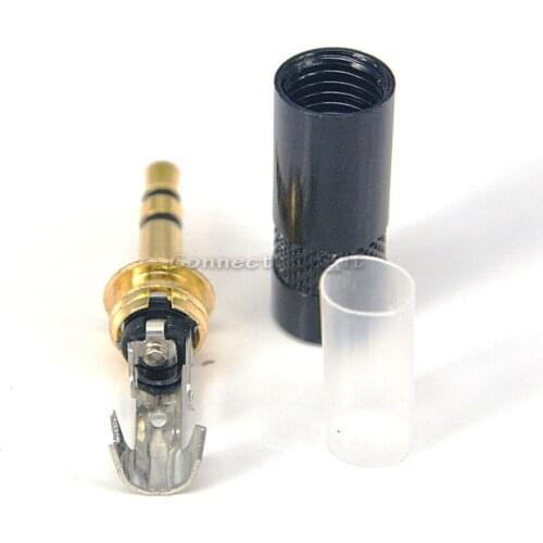 10 Pieces DIY 3.5mm Headphone Jack 3.5 mm male Stereo Audio Connector 3 pole plug For 6mm Cable