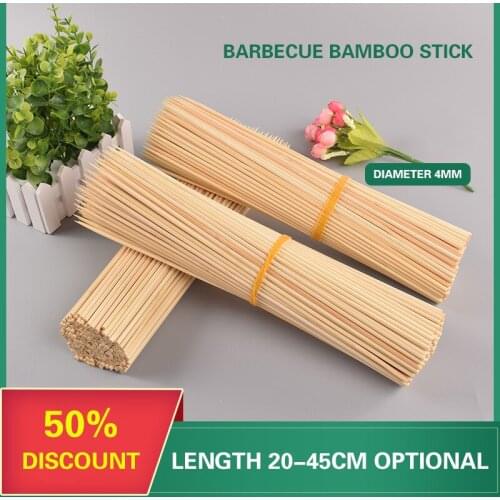 100 pieces of long bar barbecue camping bamboo meat tools barbecue party carnival party bamboo wood barbecue skewers food#1